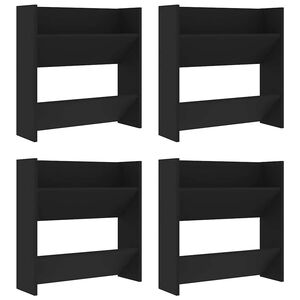 vidaXL Veggskoskap 4 stk svart 60x18x60 cm konstruert tre