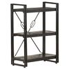 vidaXL Bokhylle 3 etasjer svart 60x30x80 cm heltre mango