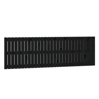vidaXL Veggmontert sengegavl svart 185x3x60 cm heltre furu