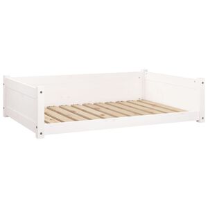 vidaXL Hundeseng hvit 105,5x75,5x28 cm heltre furu