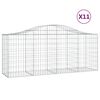 vidaXL Gabionkurver buede 11 stk 200x50x80/100 cm galvanisert jern