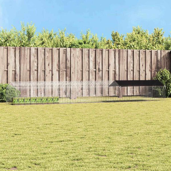 vidaXL Kaninbur s&oslash;lv 400 x 78 x 78 cm Galvanisert St&aring;l