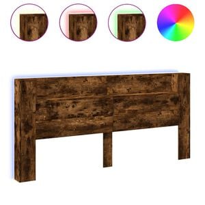 vidaXL Hodegavl skap med LED r&oslash;kt eik 220x16,5x103,5 cm