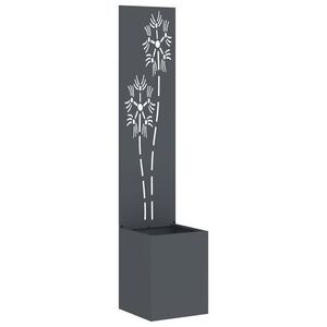 vidaXL Hageprivat skjerm Blomster Antrasitt 32 x 150 cm Kaldvalsest&aring;l