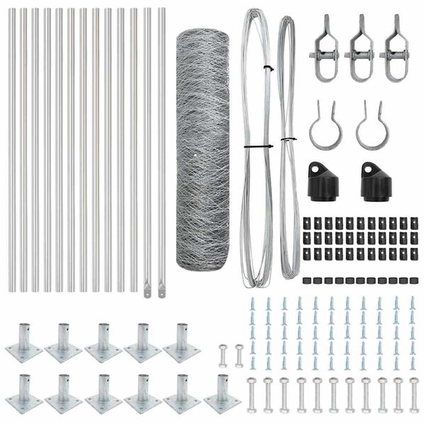 vidaXL Gjerdep&aring;le s&oslash;lv 25 x 0,6 m (36 mm mesh) St&aring;l