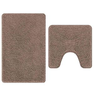 vidaXL Anti-skli baderomsmatte sett 2 stk. Brun 50 x 50 cm PP