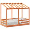vidaXL Barneseng med tak voksbrun 80x160 cm heltre furu