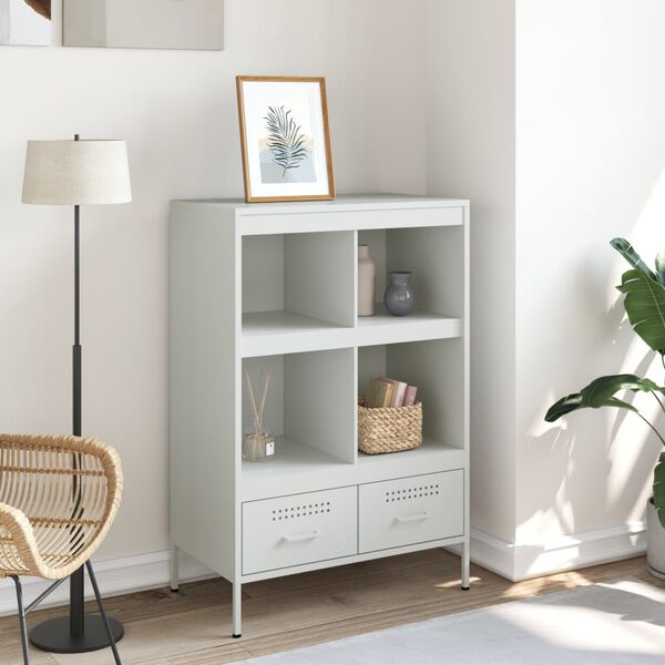 vidaXL Highboard hvit 68x39x101,5 cm stål
