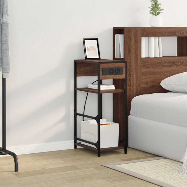 vidaXL Nattbordskap Brun Eik 40 x 27 x 76 cm Konstruert tre