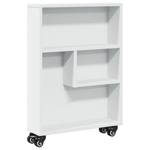 vidaXL Smal oppbevaringsvogn hvit 48x13x68 cm konstruert tre
