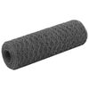 vidaXL Tr&aring;dgjerde kylling st&aring;l med PVC-belegg 25x0,5 m gr&aring;