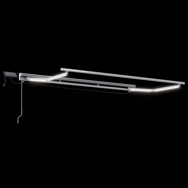 vidaXL Manuell markiseramme med LEDs Hvit 3,5 x 2 m Aluminium