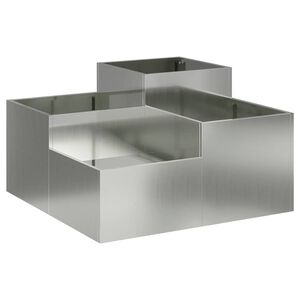 vidaXL Hageblomsterpotte s&oslash;lv 80 x 80 x 48 cm Galvanisert st&aring;l