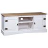 vidaXL TV-benk meksikansk Corona-stil furu hvit 120x40x52 cm