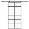 vidaXL Skyved&oslash;r med monteringssett svart 102x205 cm ESG-glass