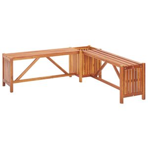 vidaXL Hagehj&oslash;rnebenk med plantekasse 117x117x40 cm heltre akasie