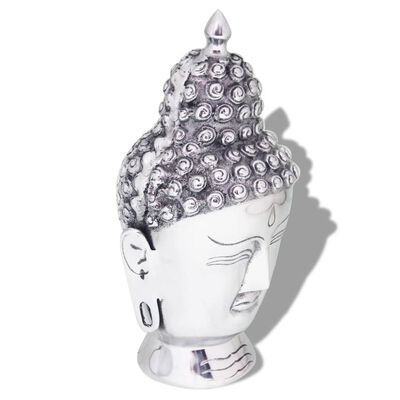 vidaXL Buddha hodedekorasjon aluminum sølv