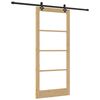 vidaXL Skyved&oslash;r Naturlig 93 x 211 cm Massivt furutre og glass