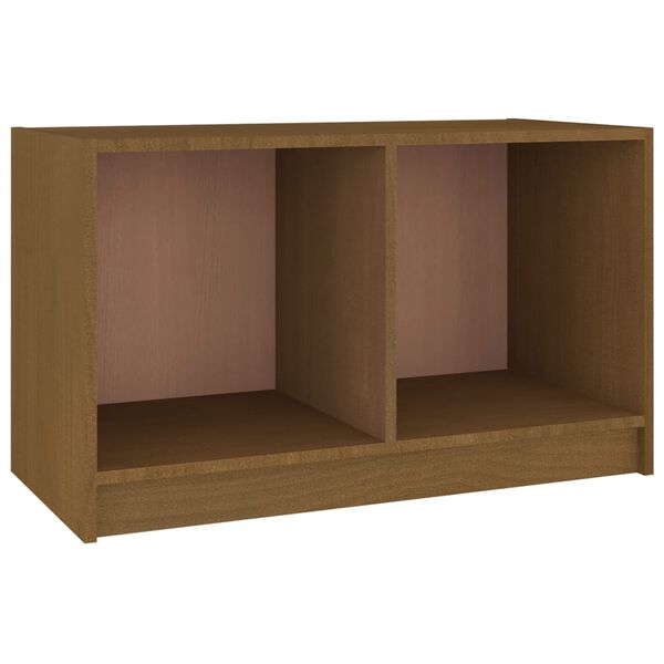 vidaXL TV-benk honningbrun 70x33x42 cm heltre furu