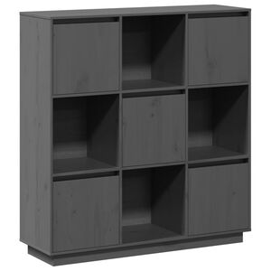 vidaXL Highboard gr&aring; 110,5x35x117 cm heltre furu