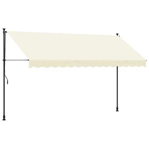 vidaXL Uttrekkbar markise kremhvit 350x150 cm stoff og st&aring;l