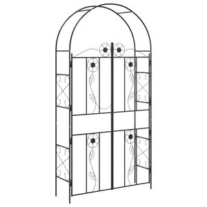 vidaXL Hagebue Ensfarget Svart 115 x 37 x 226 cm