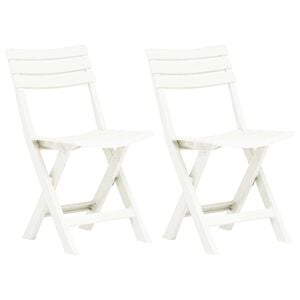 vidaXL Klappstoler 2 stk plast hvit