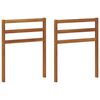 vidaXL Armlene 2 pcs Naturlig 59 x 4 x 73 cm Solid akasietre