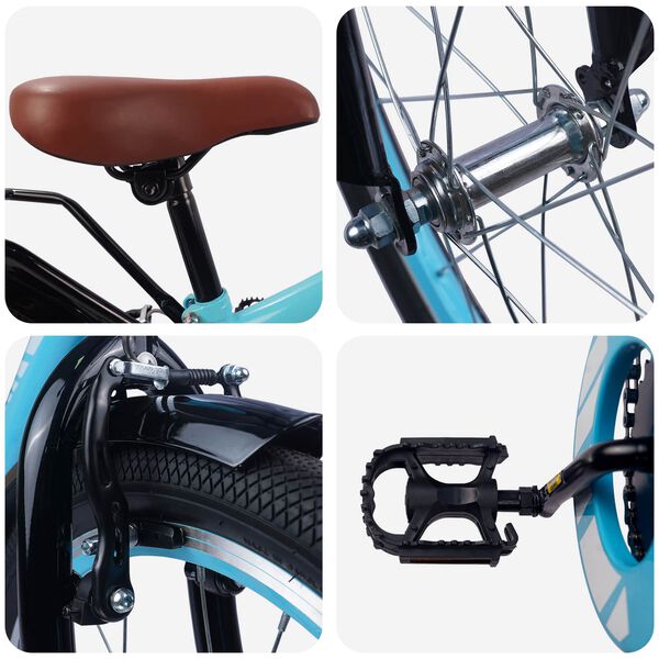 vidaXL Barnesykkel 18 Tommer for 5-7 &aring;r gammel Lys bl&aring;