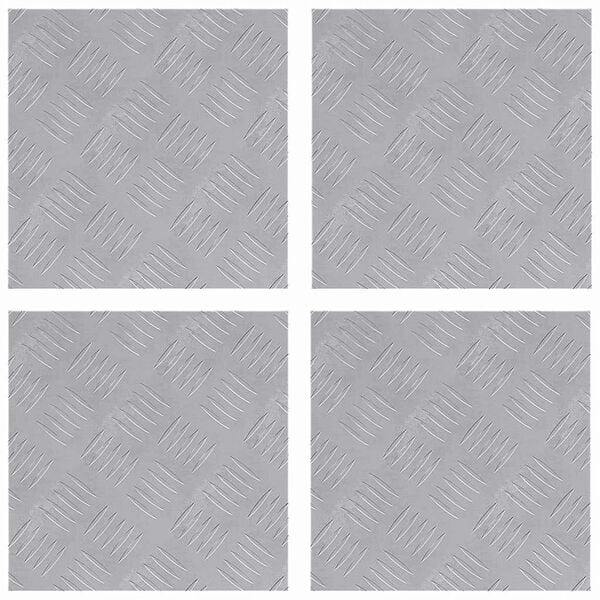 vidaXL Trinn Torget 4 pcs s&oslash;lv 30 x 30 cm Aluminium