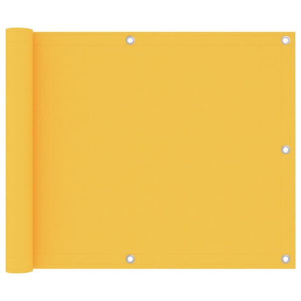 vidaXL Balkongskjerm gul 75x600 cm oxfordstoff