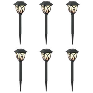 vidaXL Utend&oslash;rs sollys med bakkefeste 6 pcs Varmhvit 42 cm PP