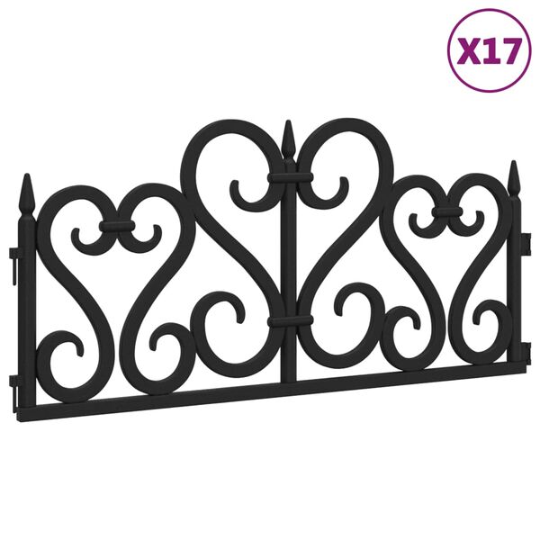 vidaXL Plenkanter 17 stk svart 10 m PP