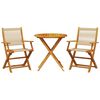 vidaXL Bistrosett 3 deler beige polypropylen og heltre
