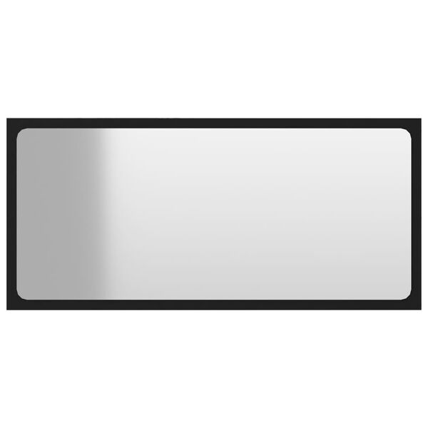 vidaXL Baderomsspeil svart 80x1,5x37 cm sponplate