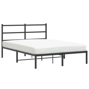 vidaXL Sengeramme i metall med hodegavl svart 140x190 cm