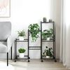 vidaXL Blomsterstativ med hjul 83x25x83,5 cm svart jern