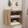vidaXL Vegghengt TV-benk med LED artisan eik 30x28,5x30 cm
