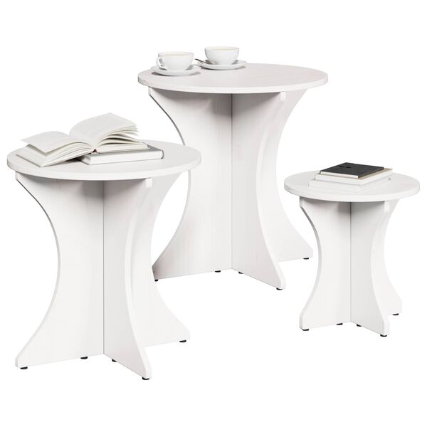 vidaXL Kaffebord 3 pcs Hvit