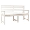 vidaXL Hagebenk hvit 159,5x48x91,5 cm heltre furu