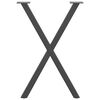 vidaXL Spisebordben X-formet 2 stk antrasitt 57 x (72-73) cm st&aring;l