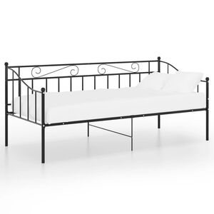 vidaXL Ramme til sovesofa svart metall 90x200 cm
