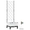 vidaXL Hageplantekasse med vanning og hjul Hvit 40 x 40 x 132 cm PP