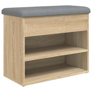 vidaXL Skobenk Sonoma eik 62x32x50 cm konstruert tre