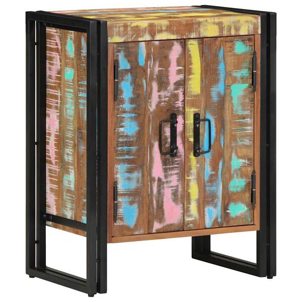 vidaXL Sko Skap Flerfarget 56 x 35 x 70 cm Massivt gjenvunnet tre