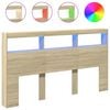 vidaXL Hodegavl skap med LED sonoma eik 180x17x102 cm