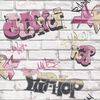 Noordwand Tapet Urban Friends & Coffee Graffity rosa og hvit