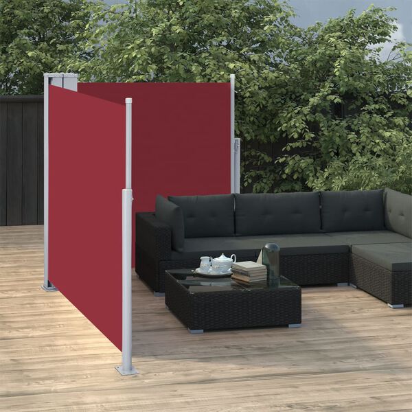 vidaXL Uttrekkbar sidemarkise 100x600 cm rød