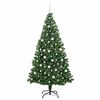 vidaXL Kunstig juletre med 300 LED gr&oslash;nn 210 cm PVC og St&aring;l og Plast