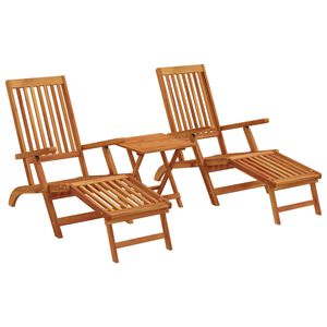 vidaXL Reclining og sammenleggbare solsenger 2 stk. Solid akasietre